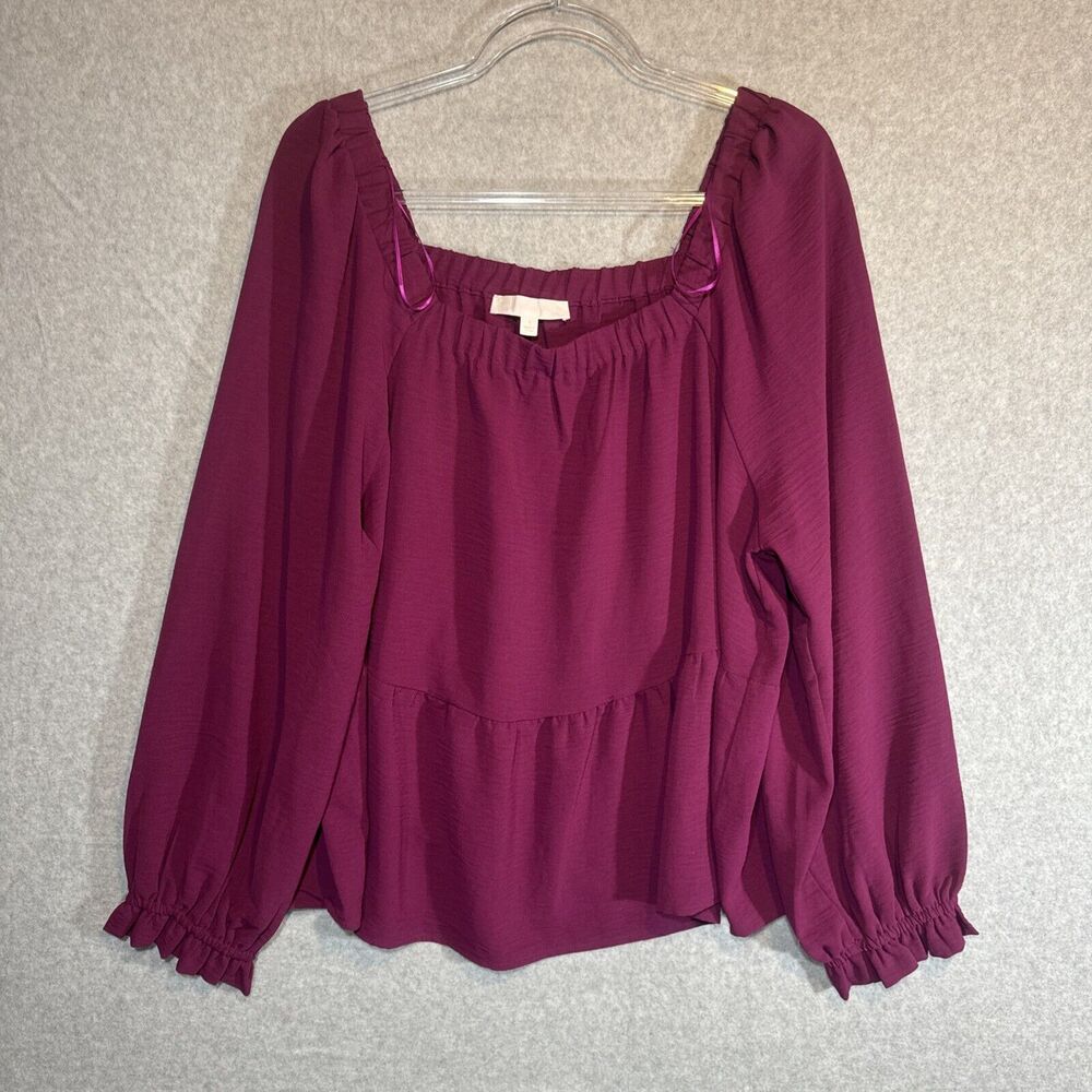 Nordstrom Adyson Parker Top Magenta Plum Size Large 100% Polyester